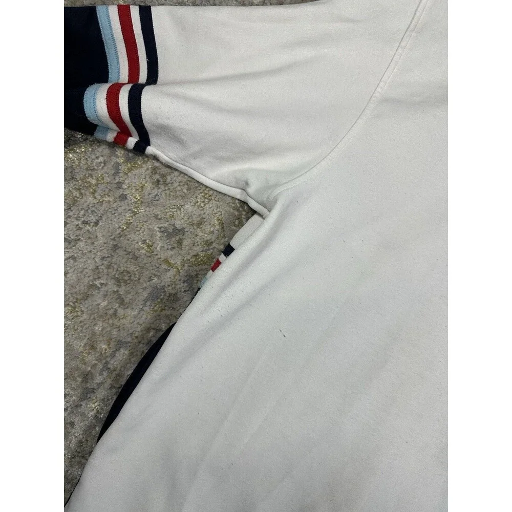 Vintage Ecko Unltd Actual Factual Track Jacket Y2K Hip Hop White Navy Large
